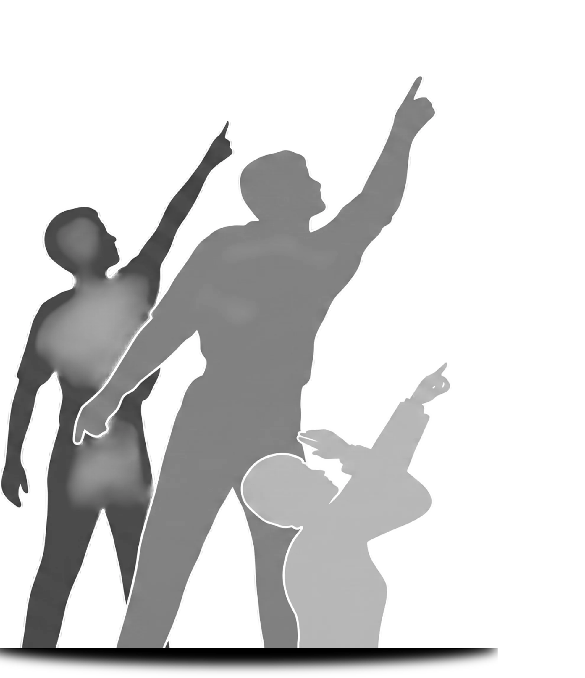 A crowd of people pointing and watching.